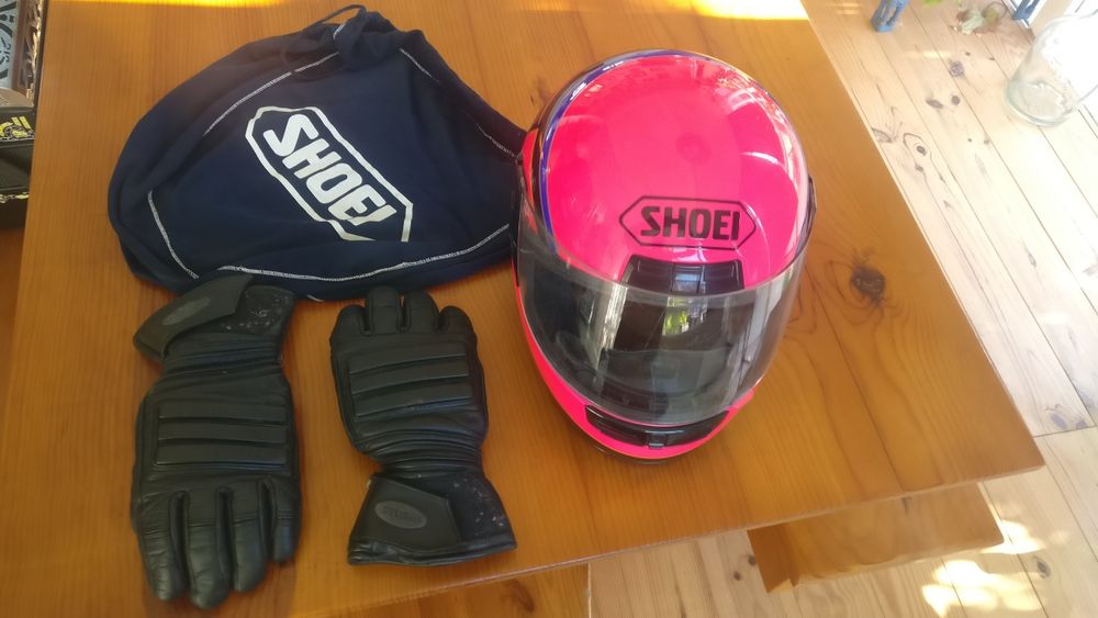 Capacete Shoei + luvas