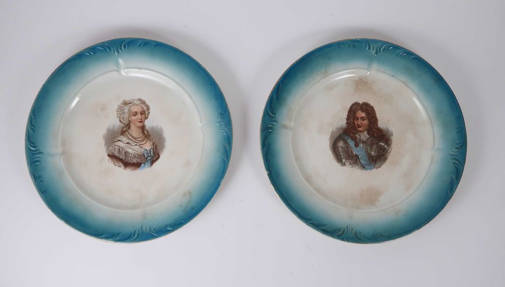 Pratos Nobreza Francesa - Faiança Pexonne finais do Séc. XIX