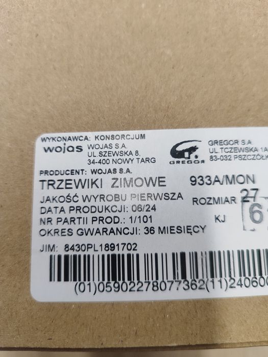 Buty robocze mon ciepłe zimowe 27/42 933A mon