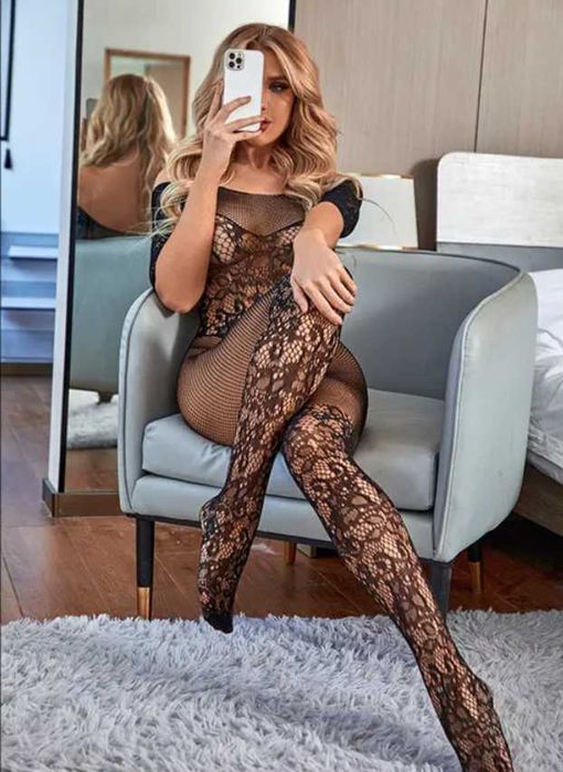 B025 bielizna erotyczna seksowny komplet bodystocking sexy strój XS/XL