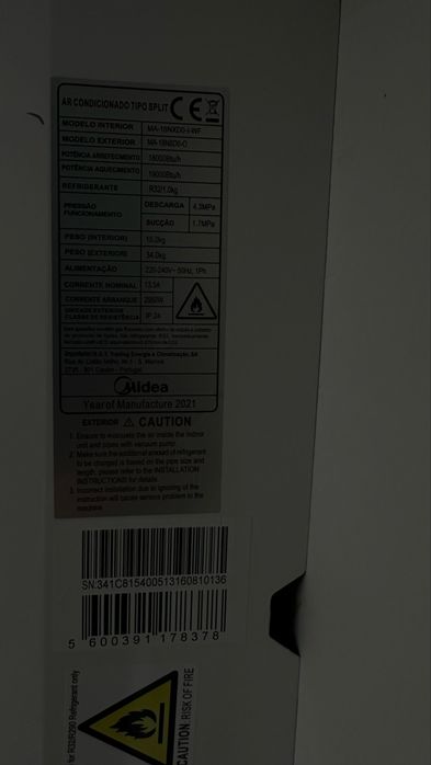 Ar Condicionado Midea 18.000 BTU   (5kW / R32) WI-FI