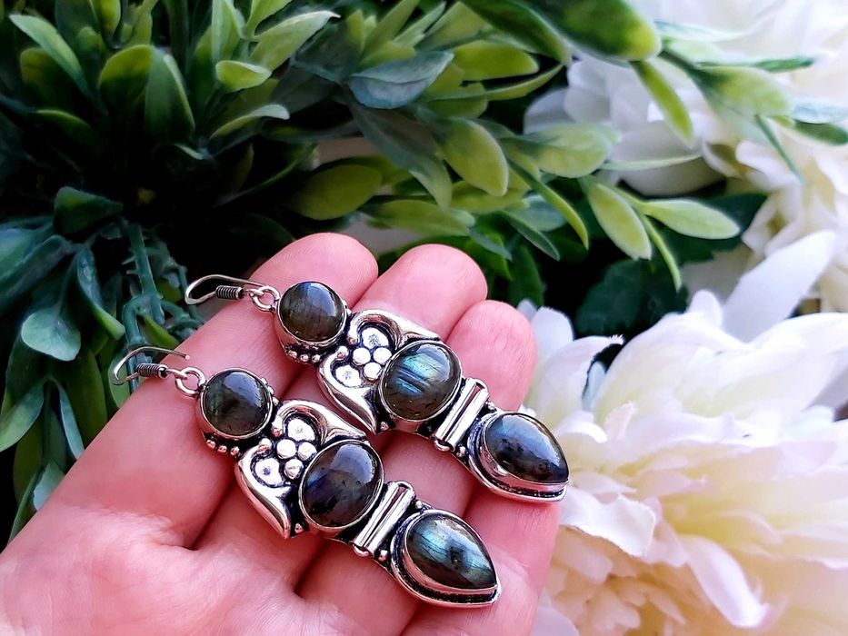 Kolczyki _Labradoryt_Indie_handmade_