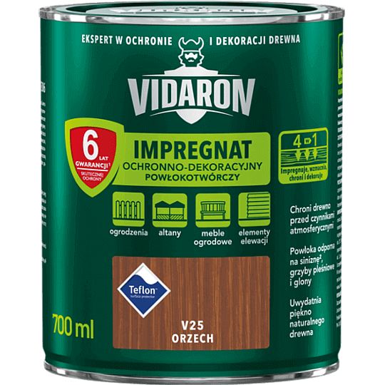 VIDARON Impregnat Ochronno-Dekoracyjny V25 Orzech 0,7L