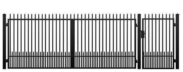 Brama wjazdowa z furtką i słupkami 4+1