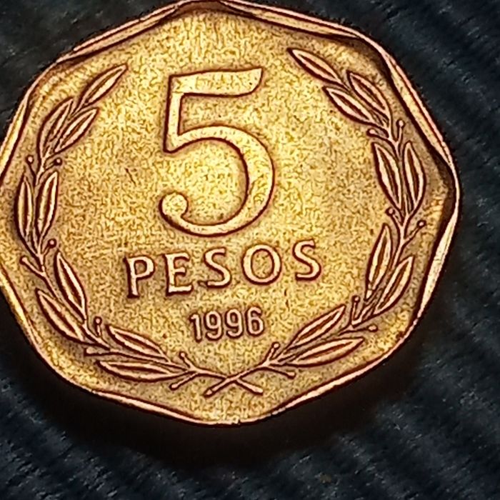 moeda 5 pesos Chile 1996
