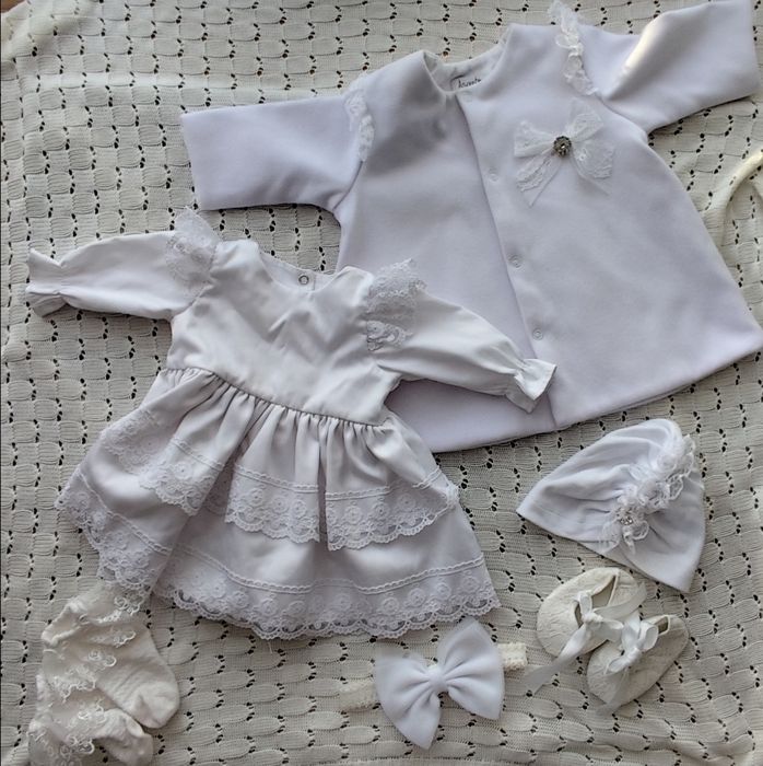 Ubranko do chrztu dla dziewczynki, sukienka do chrztu, komplet do chrz