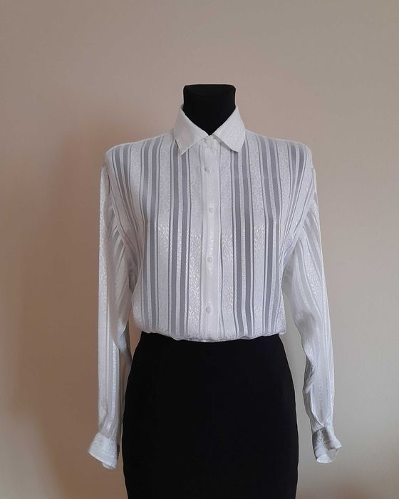 Elegancka koszula vintage delikatna zwiewna perłowe guziki