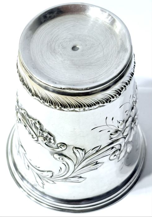 Magnífico antigo copo Arte Nova em prata portuguesa contrastada Cabeça de Javali II
