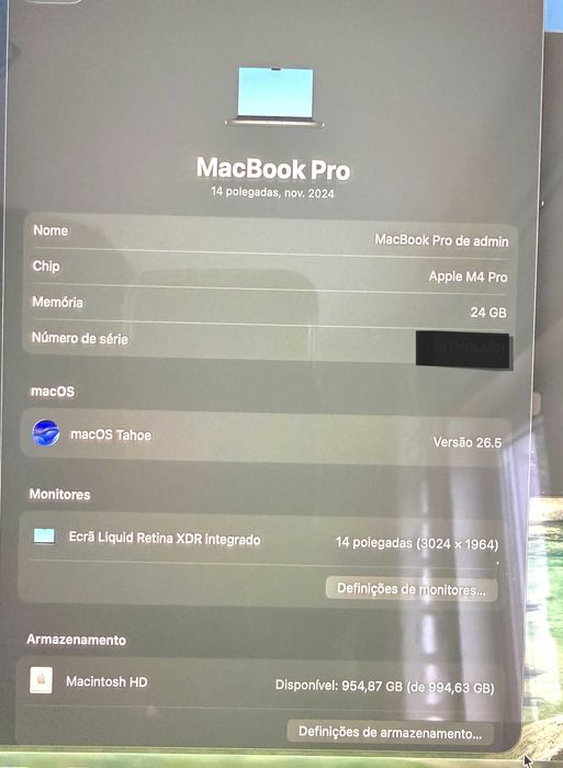Macbook PRO 14-M4 PRO|Cpu 14Core+GPU 20Cores|24Gb Ram|Ssd 1TB|Garantia