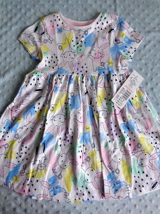 NOWA sukienka tunika f&f ff tesco królik króliczek króliczki 104 metka