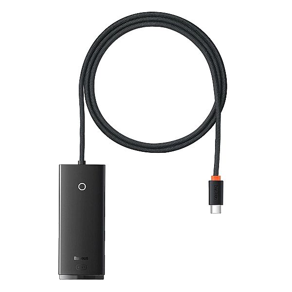 Baseus Lite Series przejściówka HUB USB Typ C - 4x USB 3.0/1m czarny (
