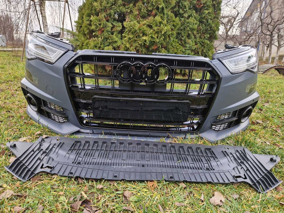 Передний бампер (S-Line) V3 на Audi A6 C7 2014-2018 года.