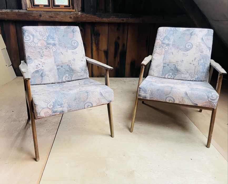 Fotel Lisek PRL z lat 70 do renowacji