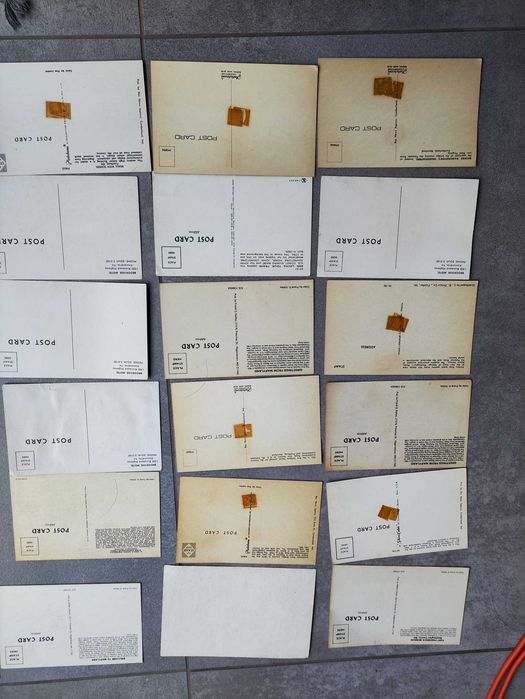Zestaw pocztówek 60-70te lata XXw. USA 18 + folder SUPER!