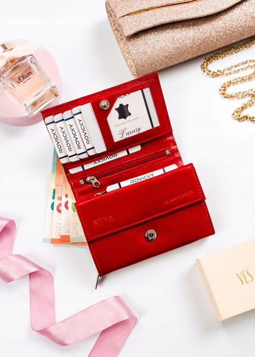 klasyczny portfel damski ze skóry naturalnej - rovicky