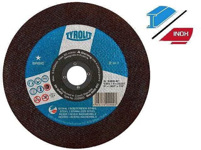 Tarcza tarcze do cięcia metalu 230x1,9 TYROLIT BASIC 2w1 230x 1,9
