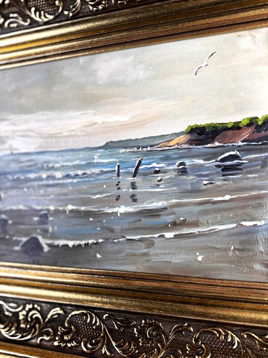 Obraz olejny Otto Krank pejzaż morski !! Showroom Warszawa !!