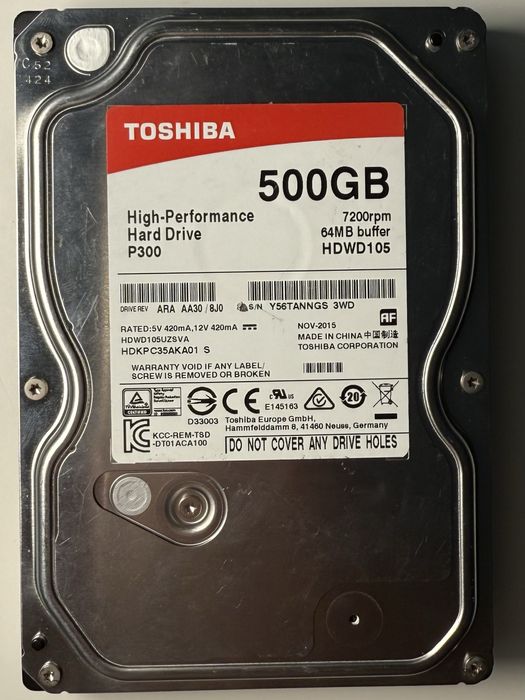 Toshiba HDD 500GB 3.5"