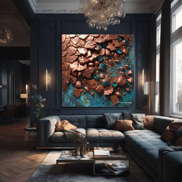 "Miedziana Fantazja" z kolekcji Pierre Leroy - 100cm x 100cm