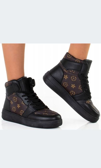 Wysokie adidasy 41 sneakersy brązowe z wzorem NOWE