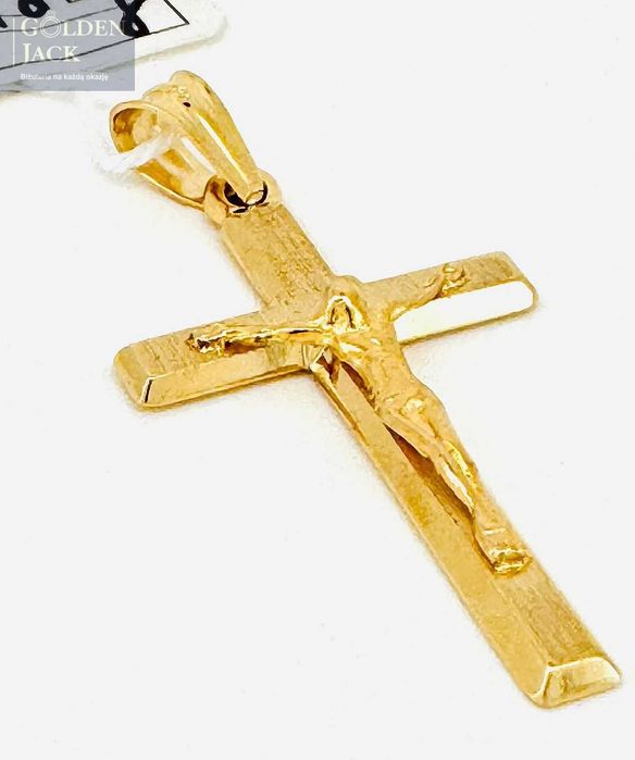 Złota zawieszka wisiorek Krzyżyk z Jezusem złoto pr. 585 waga 2,85 g