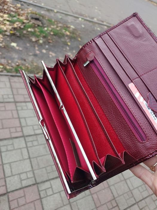 Гаманець жіночий Balisa шкіряний кошелек женский кожаный лаковый бордо