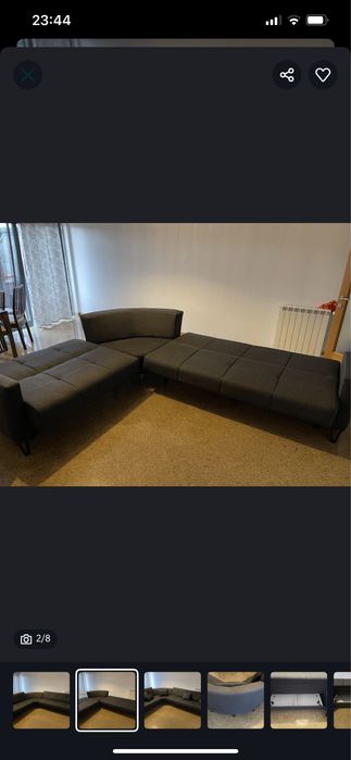 sofá de canto cinzento escuro conforama