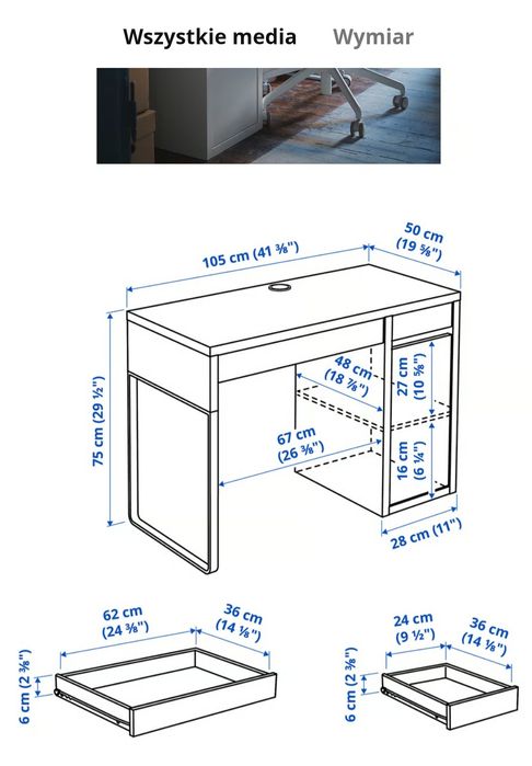 Dwa biurka Ikea Micky