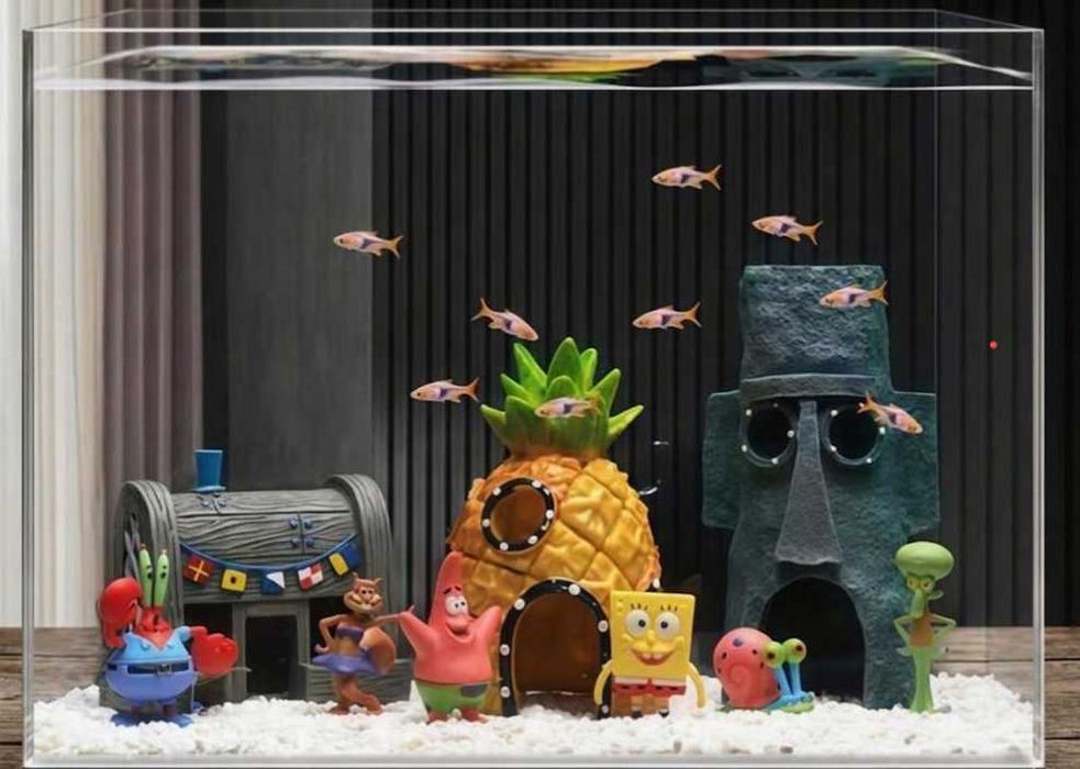 Kit Figuras e Casas Sponge Bob NOVO