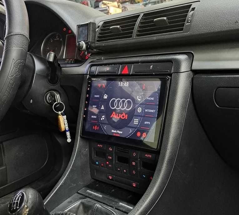 Rádio 2DIN 9" [4+64GB] • AUDI A4 (2000 a 2009) • Android • B6 B7