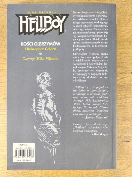 Hellboy Kości Olbrzymów Christopher Golden Komiks Mike Mignola Egmont