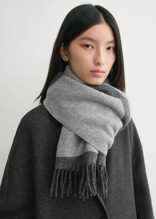 Шарф Toteme Monogram Jacquard Wool Scarf Dark Grey Melange