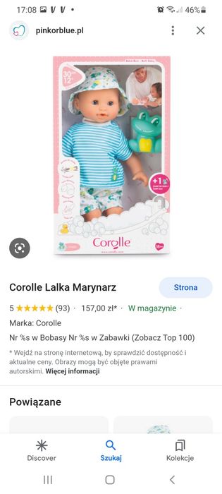 Nowa lalka pachnie wanilią Firma Corolle