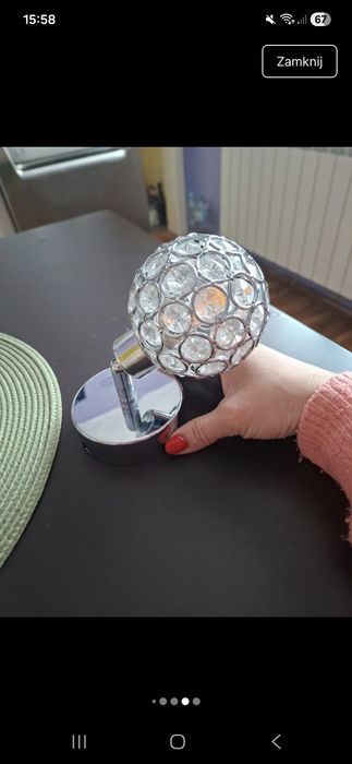 Lampka nocna kinkiet kryształki