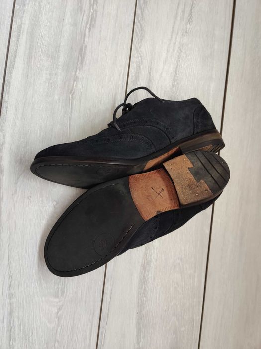 Чоловічі замшеві сині оксфорди туфлі clarks 42-43 (8-9 р) 27-27.5 см