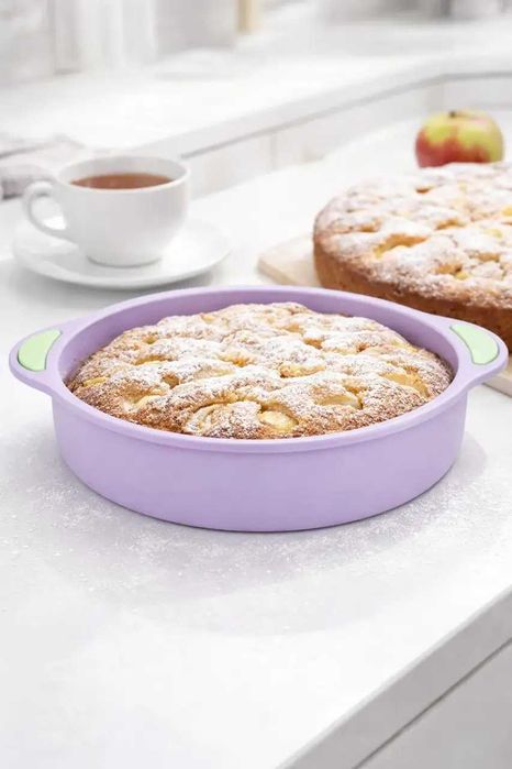 Силиконовая форма для выпечки 27,5×4 см с ручками и рельефным дном