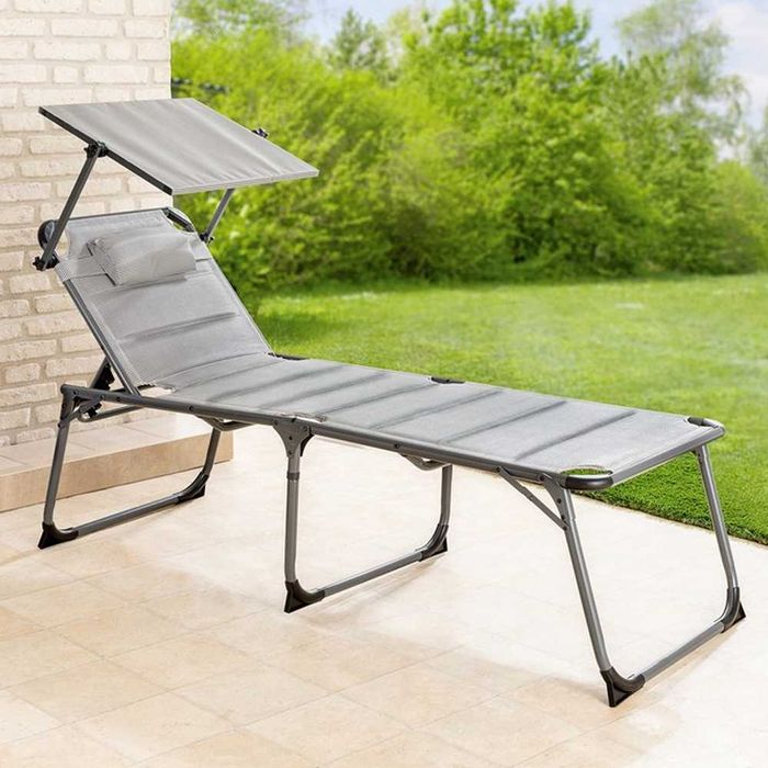Комфортний шезлонг XXL з подушкою, м'який, виготовлений з алюмінію