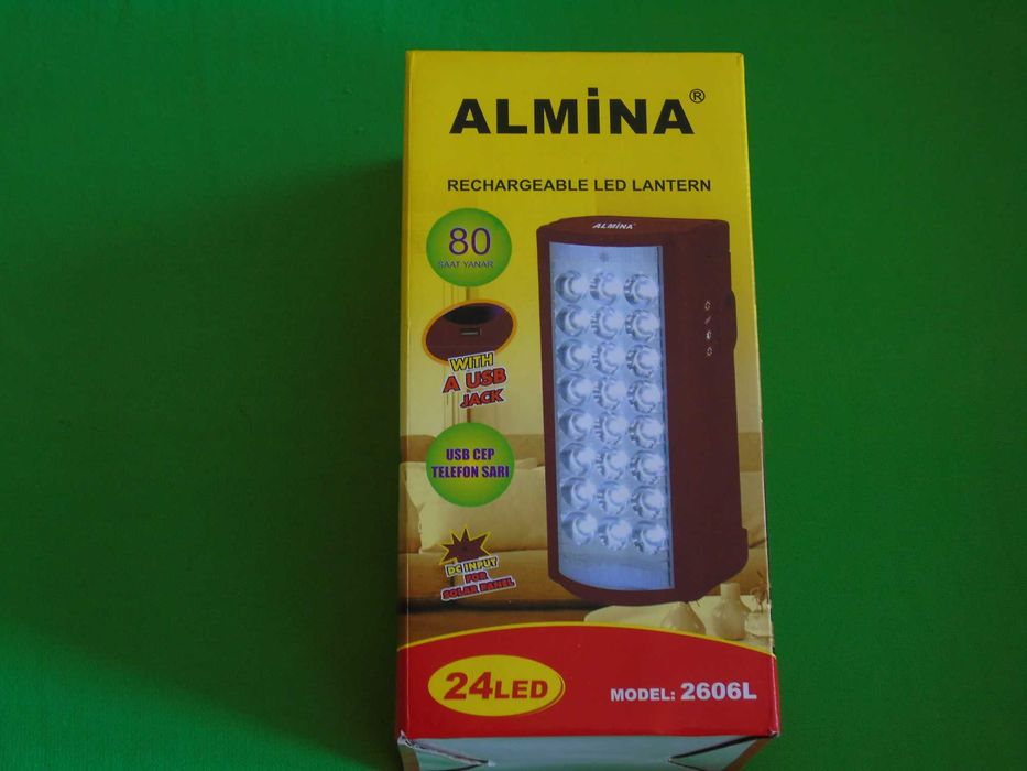 Акумуляторний світлодіодний ліхтар з повербанк для кемпінгу колір чорн