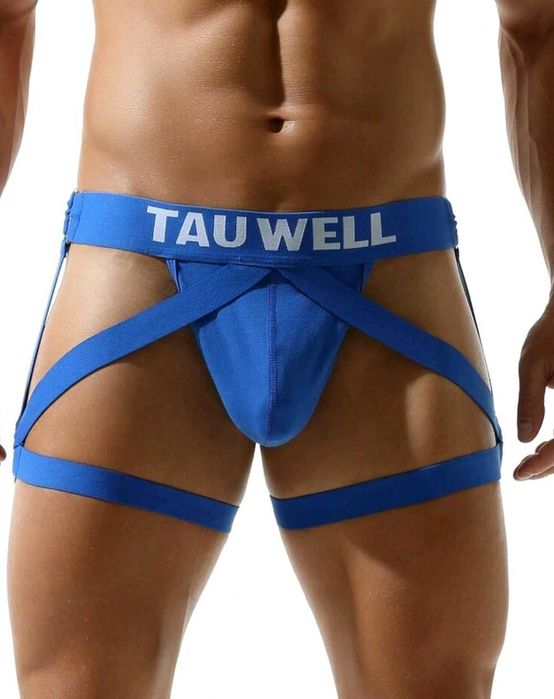 Bielizna jockstrap uprząż męska pasy na uda stringi TAUWELL sport L