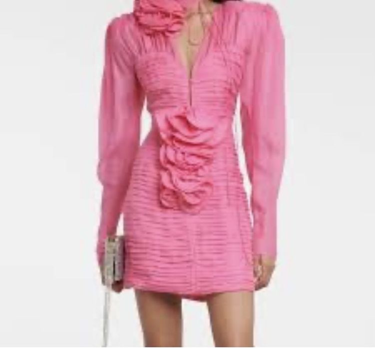 Sukienka fuksja z różami