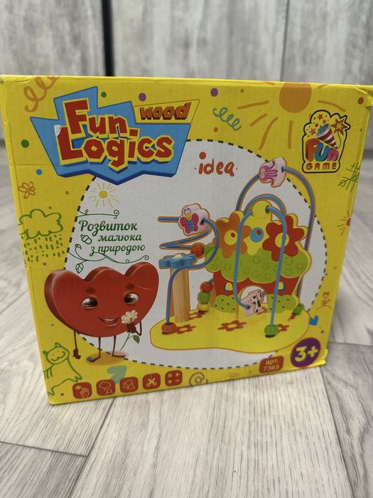 Розвиваюча деревʼяна пальчикова гра лабіринт