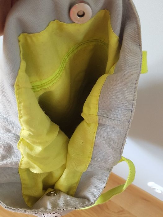 torebka researved szara neonowa emotikony buźki duża pojemna torebka