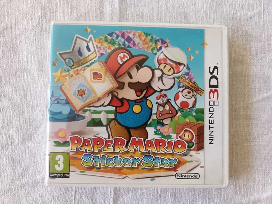 Paper Mario: Sticker Star (3DS, PAL FR) – Caixa, Manual e Cartão Club Intacto