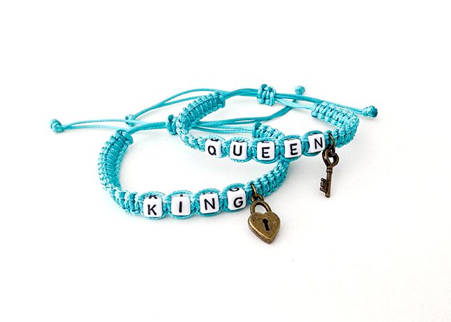 Pulseiras queen and king - Cor azul