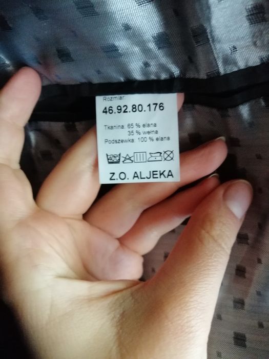 Garnitur męski raz założony