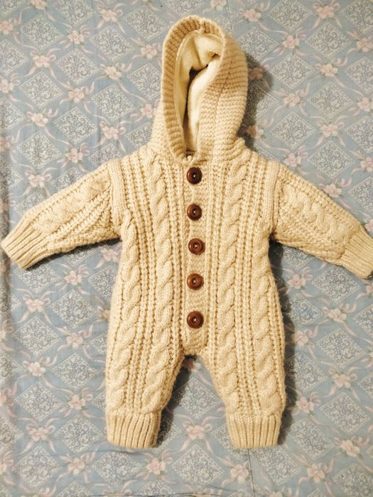 В'язаний теплий чоловічок, комбінезон для новороджених