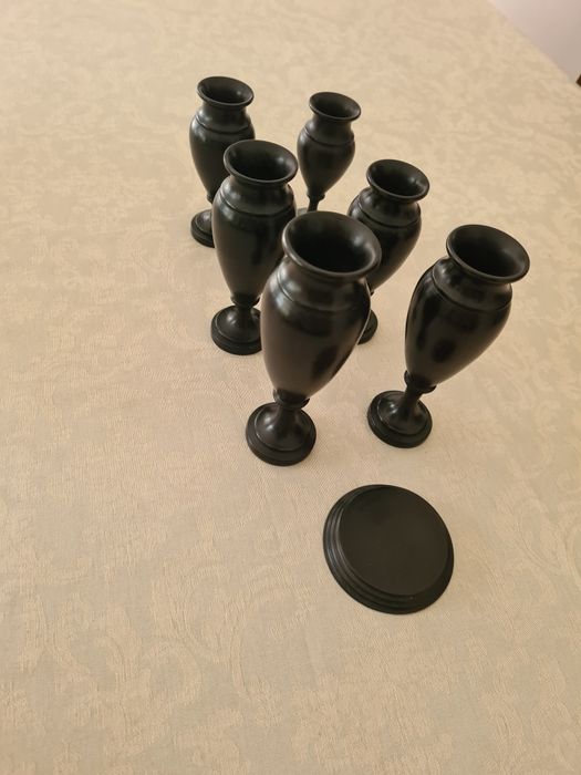 6 taças em pau preto