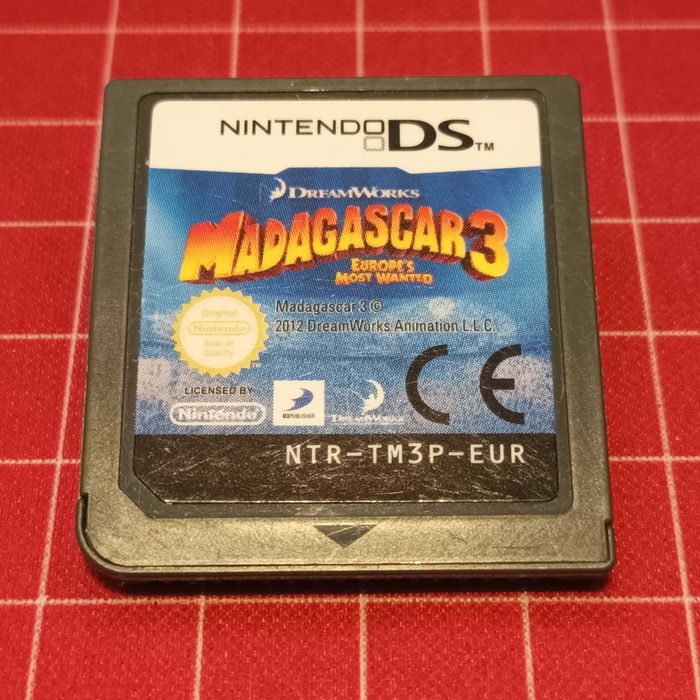 Gra Madagascar 3 - Europe's Most Wanted na Nintendo DS - sam cartridge
