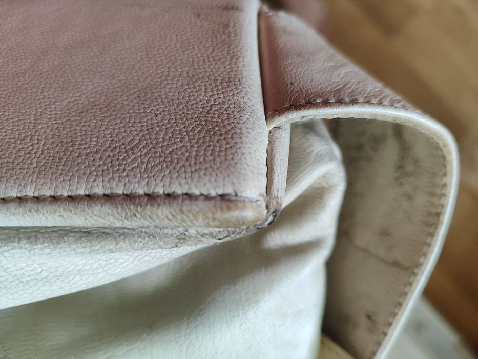 Сумка натуральная кожаная белая