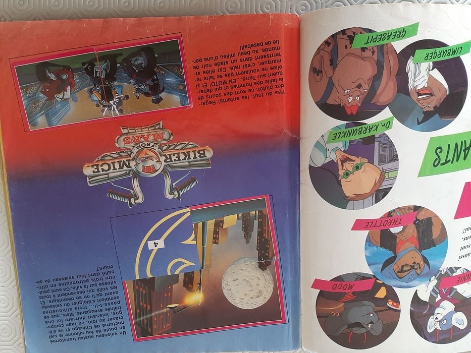 Caderneta Biker Mice in Mars  em língua francesa, incompleta